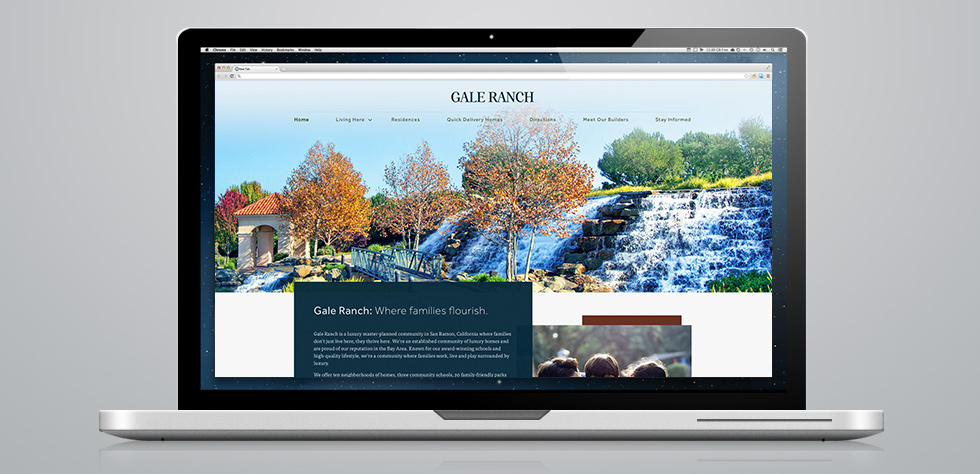 Community website design for Gale Ranch