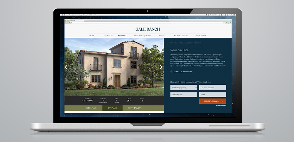 Community website design for Gale Ranch